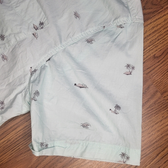Men’s O'Neill Button Down Shirt Faint Green Beach Casual Tee A99 - Picture 3 of 7